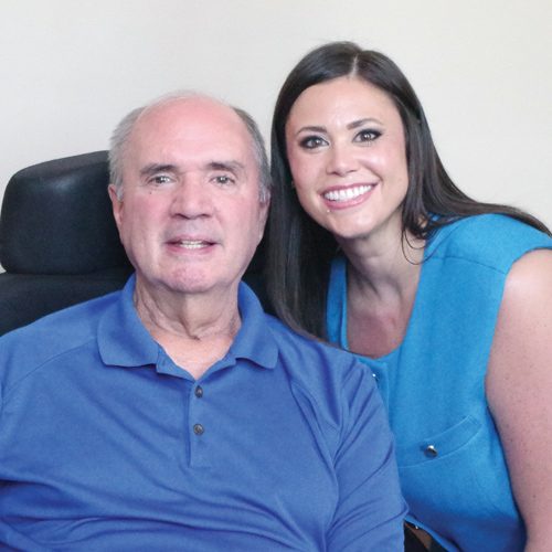 FATHER AND DAUGHTER — Lindsey Adkins, right, wrote the winning essay in The Times’ 37th Annual Father of the Year Contest, about her dad, Hiddenite resident and retired teacher and coach, Darrell Adkins.