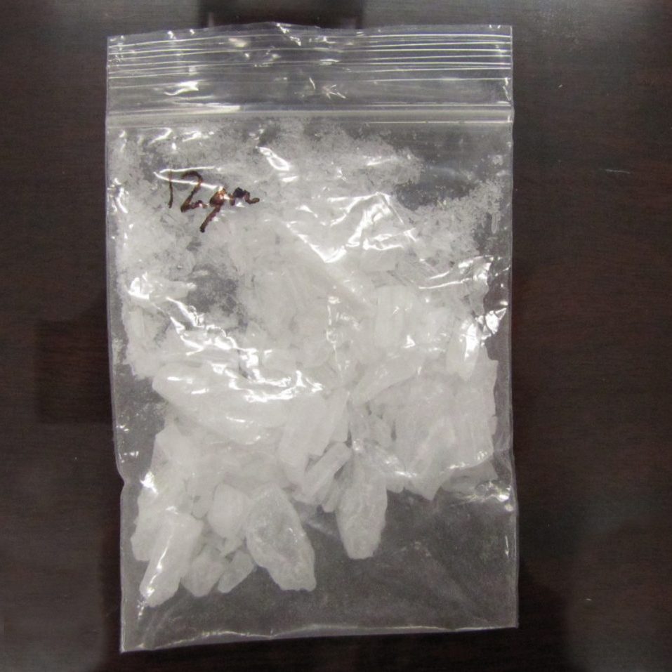 Methamphetamine in a bag.